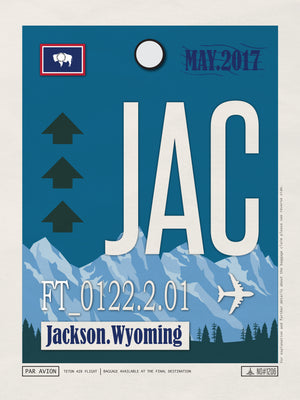 Jackson, Wyoming USA - JAC Airport Code Poster