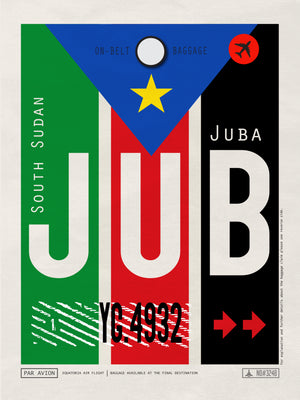 Juba, South Sudan - JUB Airport Code Poster