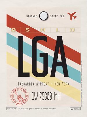 La Guardia, New York USA - LGA Airport Code Poster