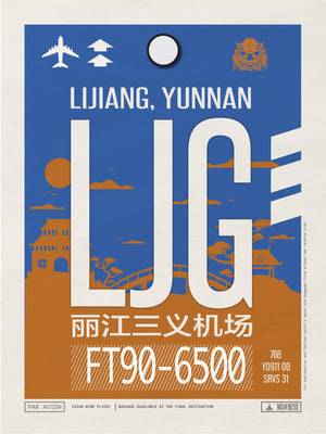 Lijiang, China - LJG Airport Code Poster