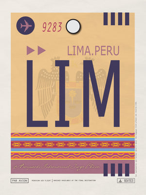 Lima, Peru - LIM Airport Code Poster