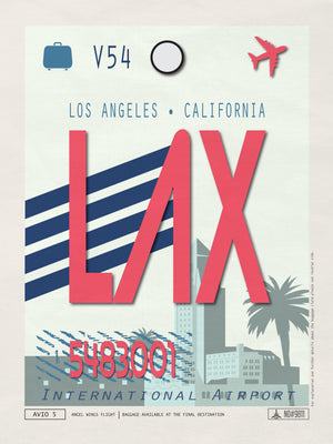 Los Angeles, California USA - LAX Airport Code Poster