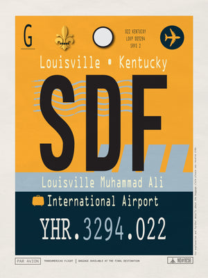 Louisville, Kentucky, USA - SDF Airport Code Poster