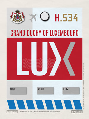 Luxemburg - LUX Airport Code Poster