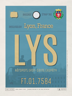 Lyon, France - LYS Airport Code Poster