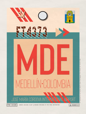 Medellin, Colombia - MDE Airport Code Poster