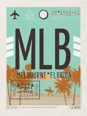 Melbourne, Florida USA - MLB Airport Code Poster