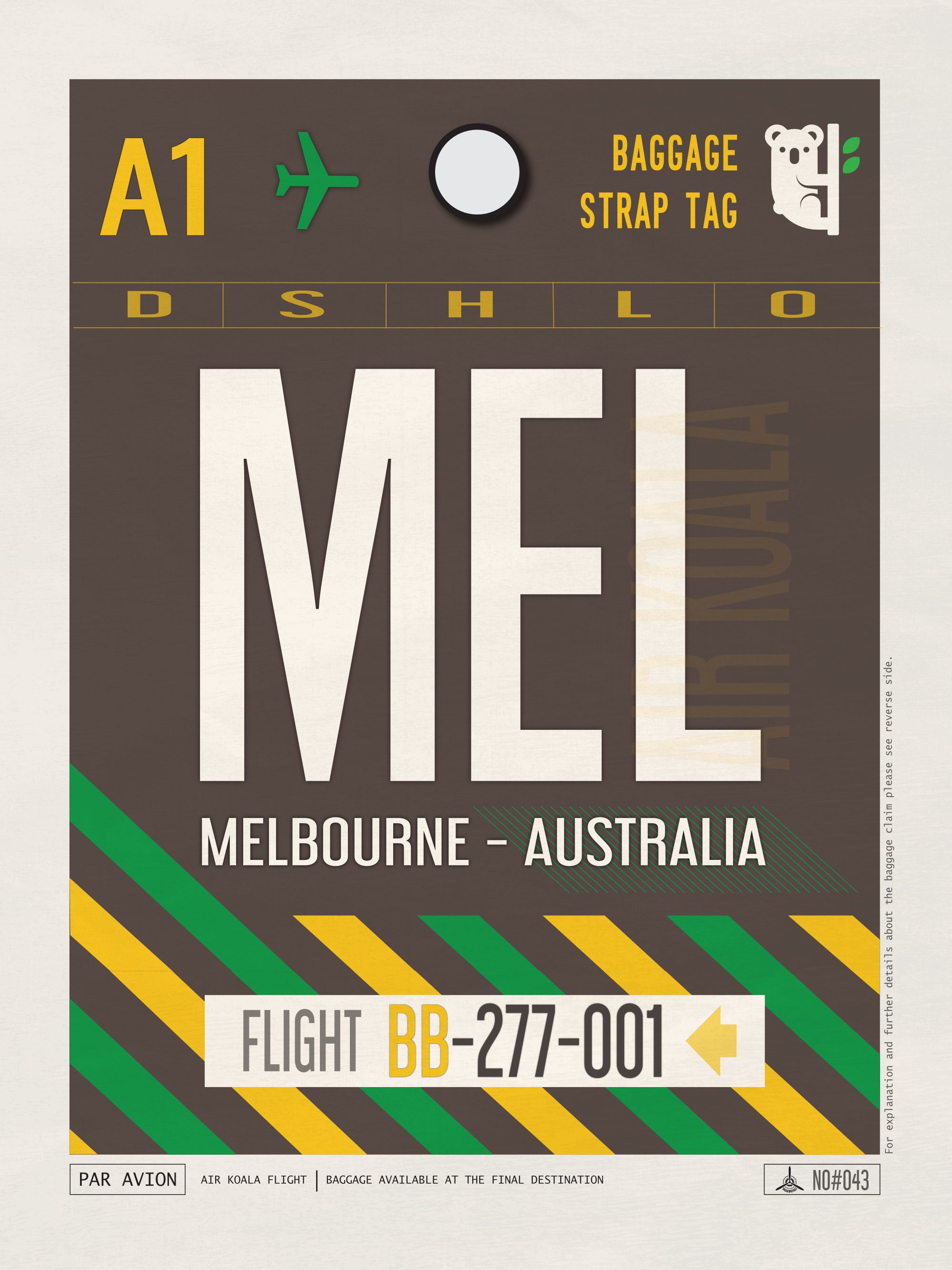 Melbourne, Australia - MEL Airport Code Poster