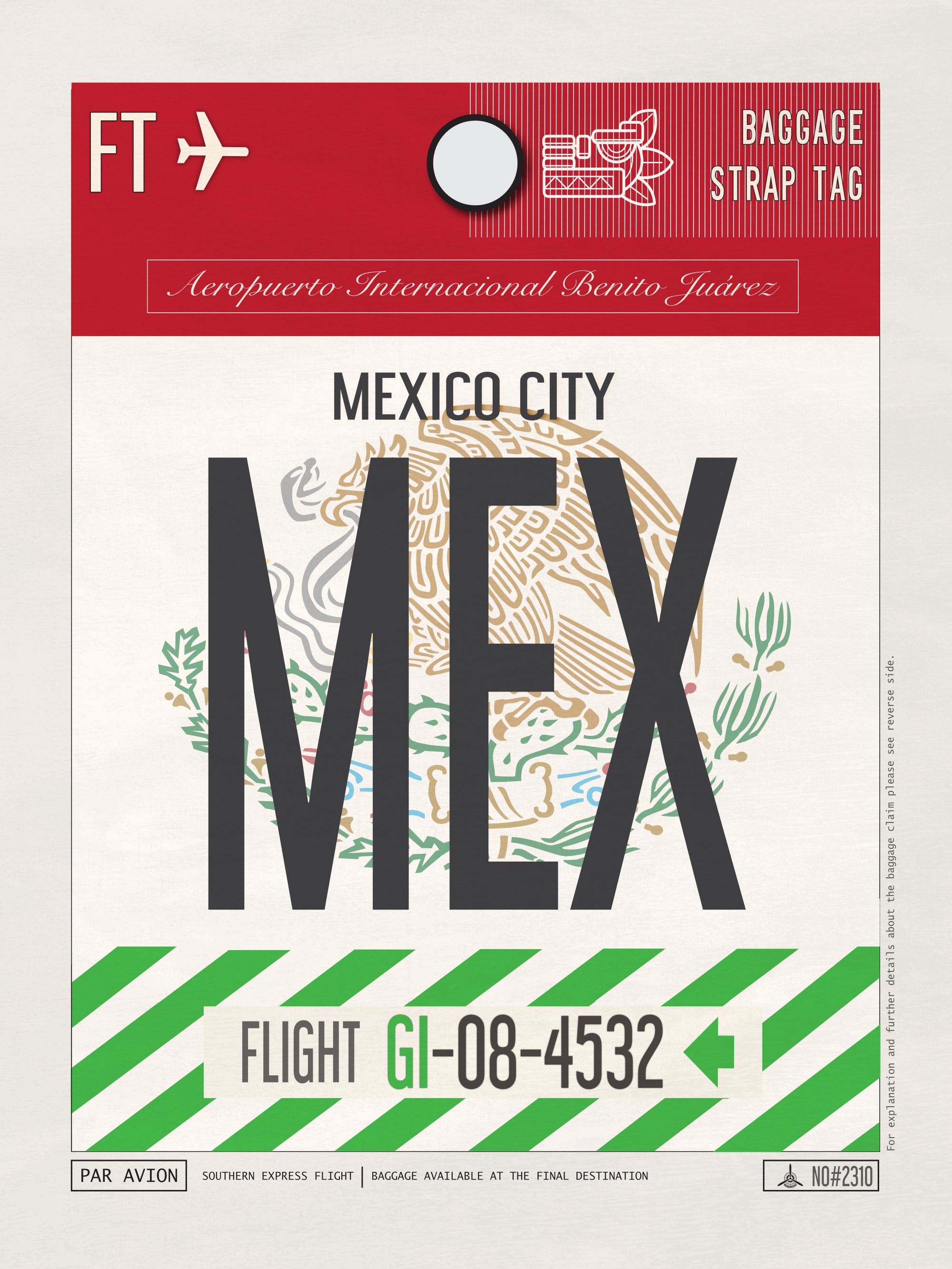 Mexico City, Mexico - MEX Airport Code Poster