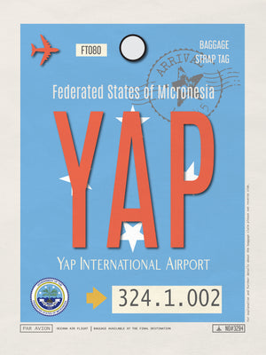 Yap, Micronesia - YAP Airport Code Poster