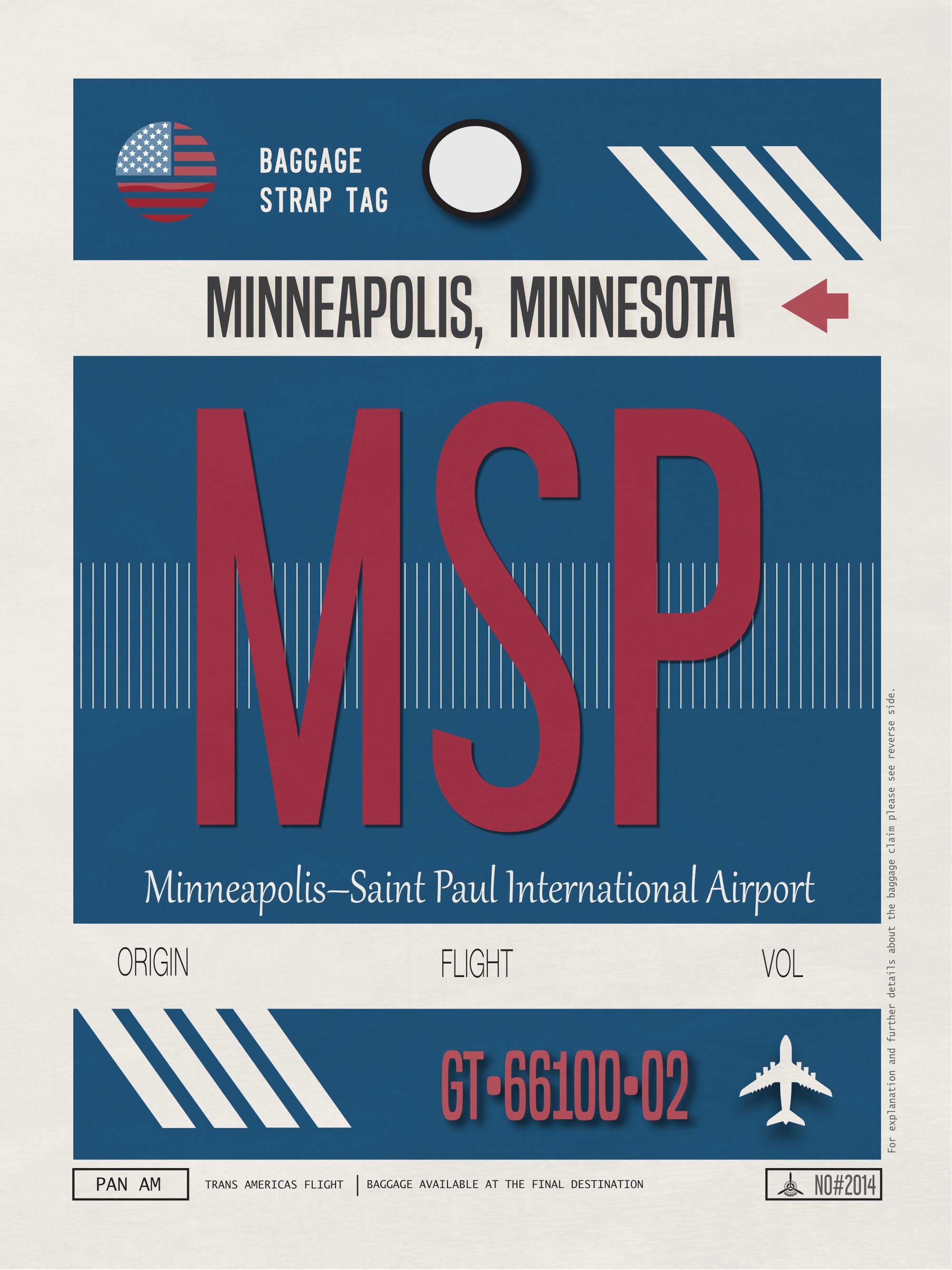 Minneapolis, Minnesota USA - MSP Airport Code Poster