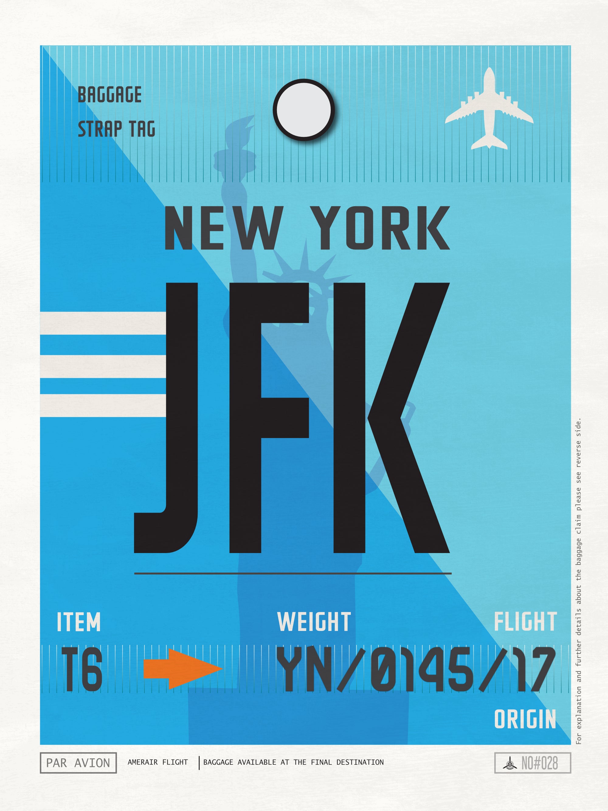New York, USA - JFK Airport Code Poster