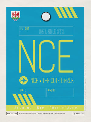 Nice, France - NCE Airport Code Poster