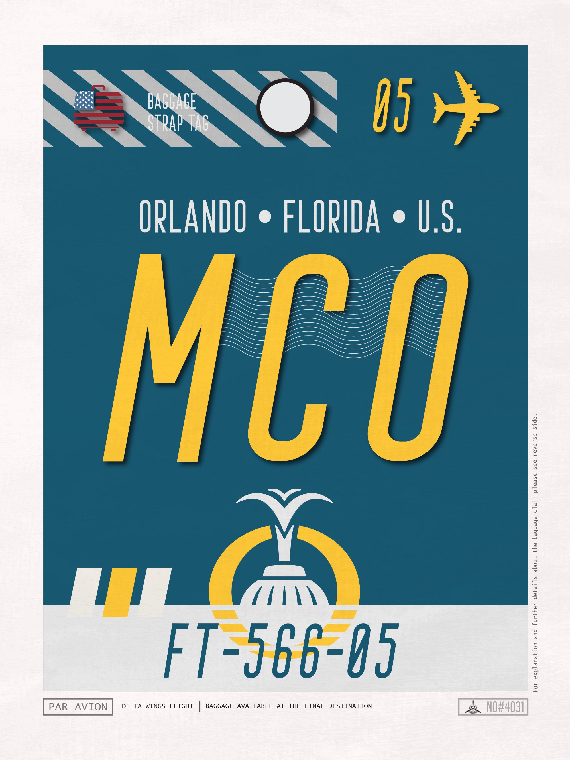 Orlando, Florida USA - MCO Airport Code Poster