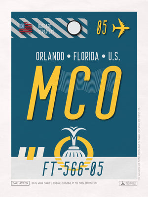 Orlando, Florida USA - MCO Airport Code Poster