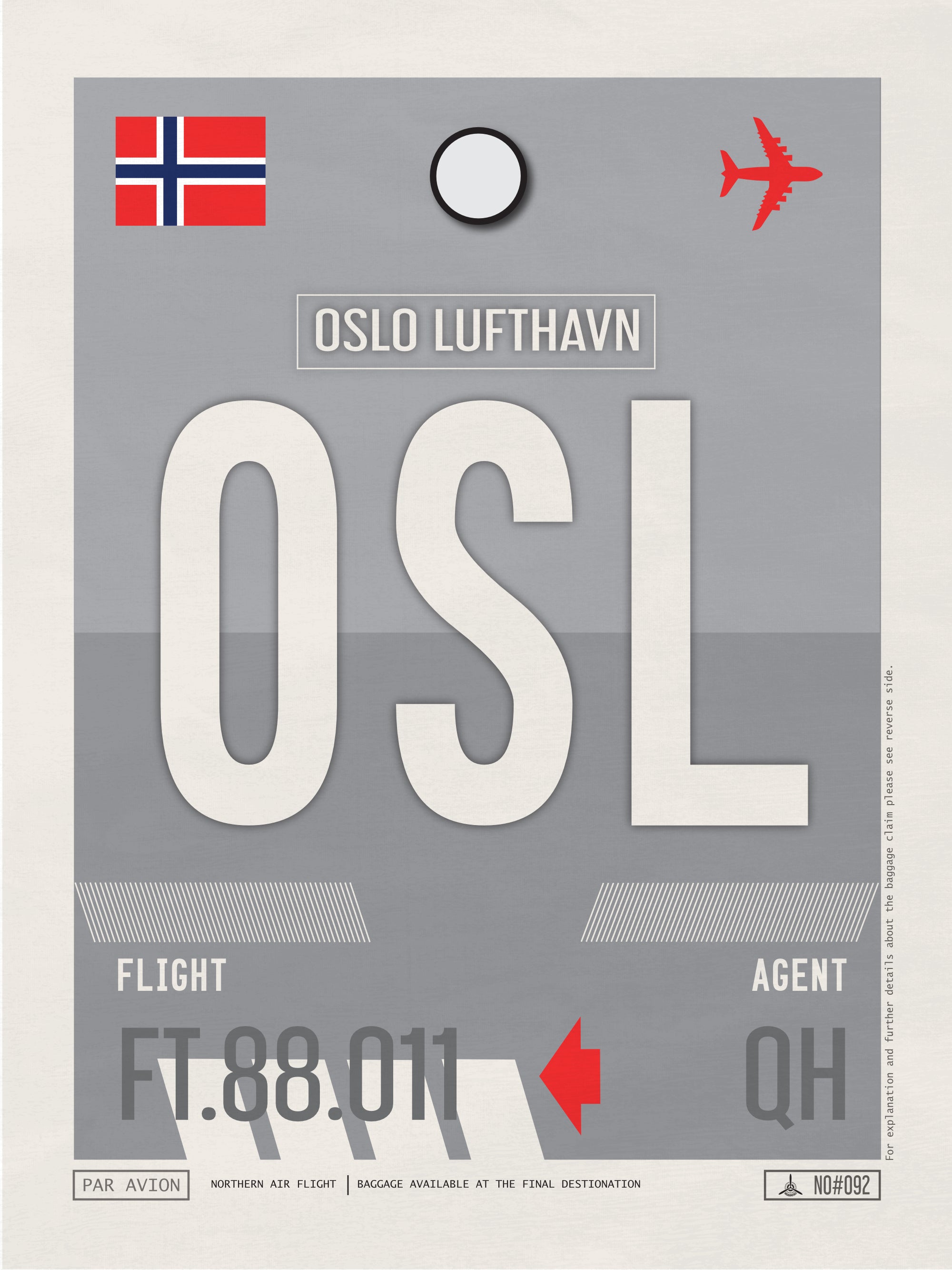 Oslo, Norway - OSL Airport Code Poster