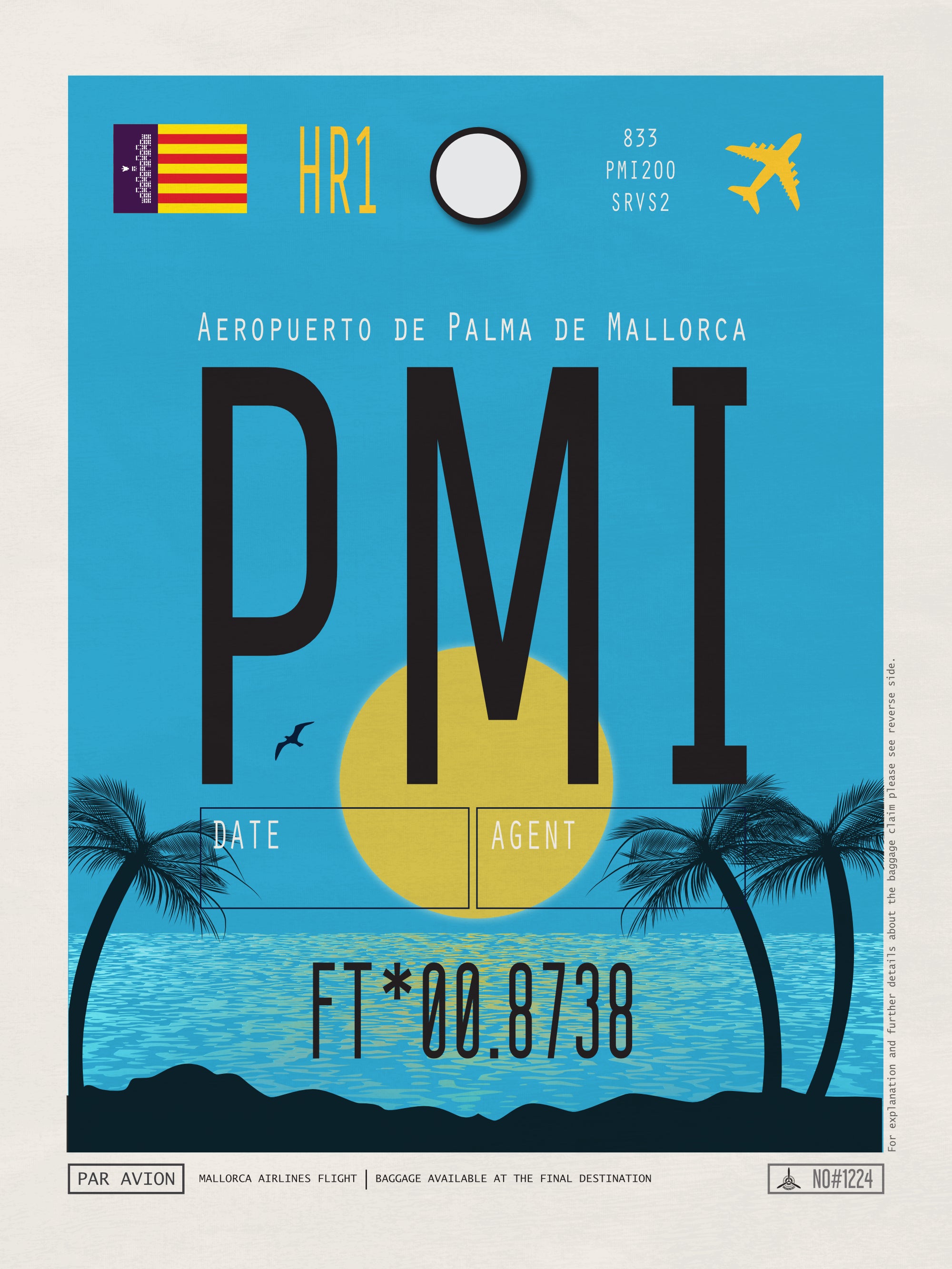 Palma De Mallorca, Spain - PMI Airport Code Poster