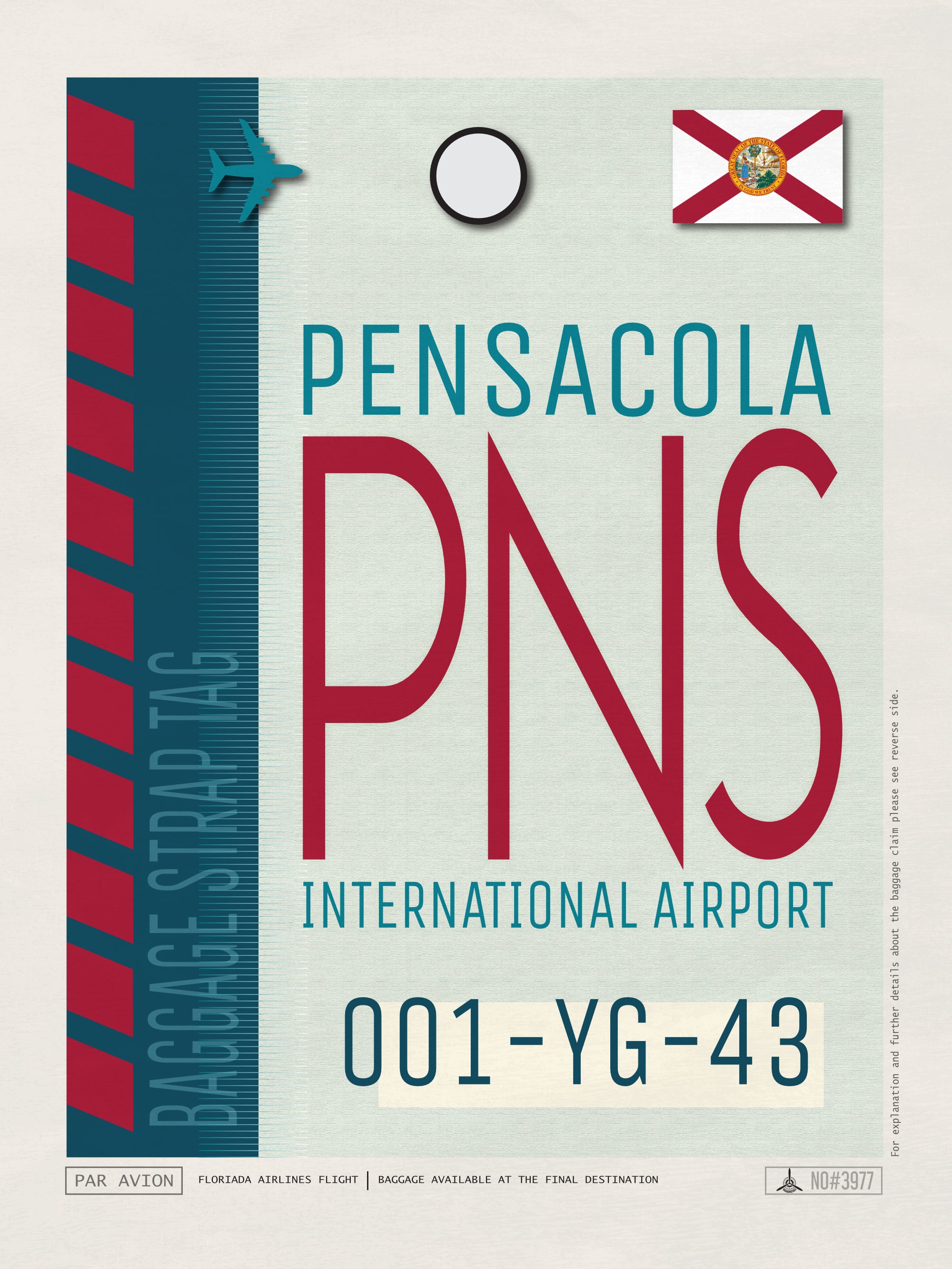 Pensacola, Florida - PNS Airport Code Poster