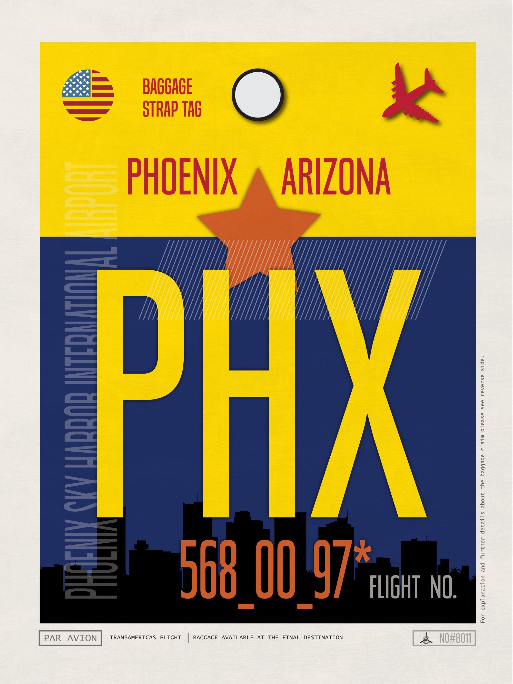 Phoenix, Arizona USA - PHX Airport Code Poster