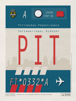 Pittsburgh, Pennsylvania USA - PIT Airport Code Poster