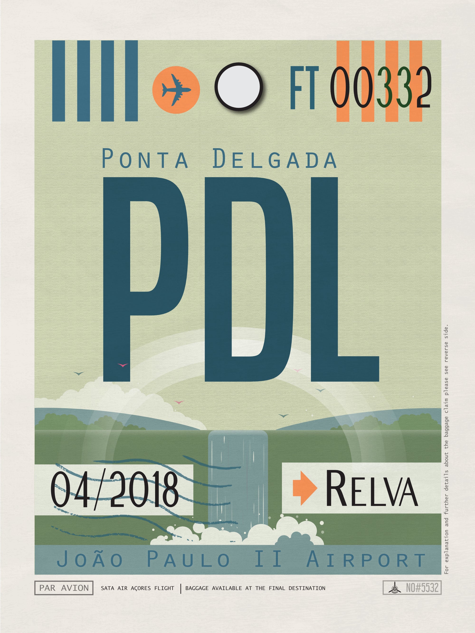 Ponta Delgada, Portugal - PDL Airport Code Poster