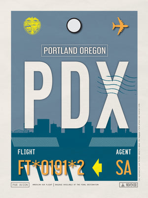 Portland, Oregon USA - PDX Airport Code Poster