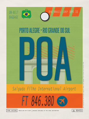Porto Alegre, Brazil - POA Airport Code Poster