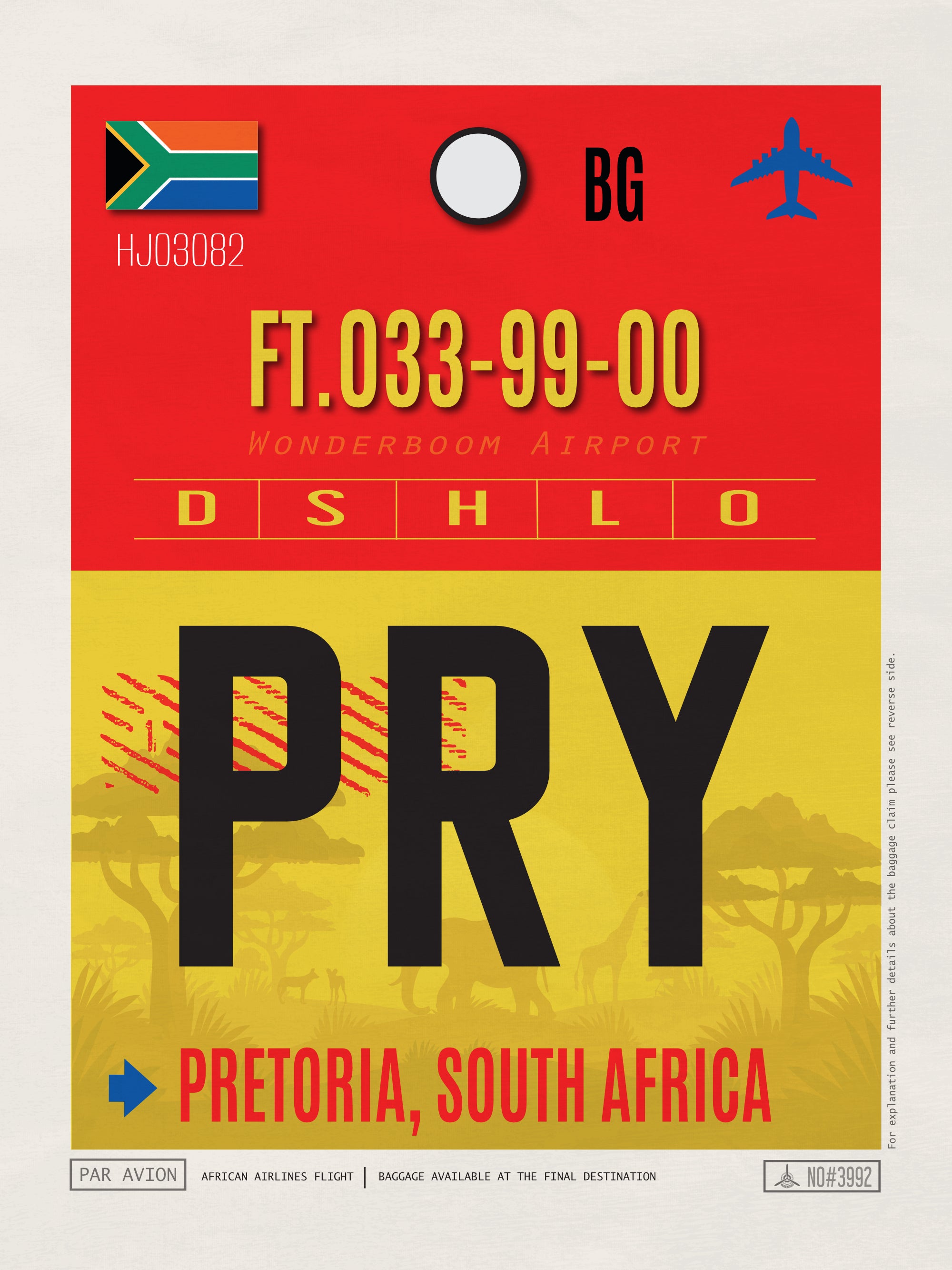 Pretoria, South Africa - PRY Airport Code Poster