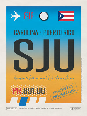 Puerto Rico - SJU Airport Code Poster
