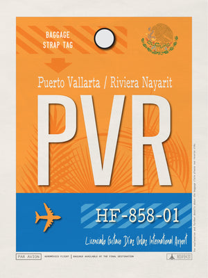 Puerto Vallarta, Mexico - PVR Airport Code Poster