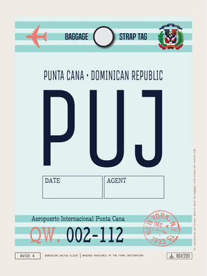Punta Cana, Dominican Republic - PUJ Airport Code Poster