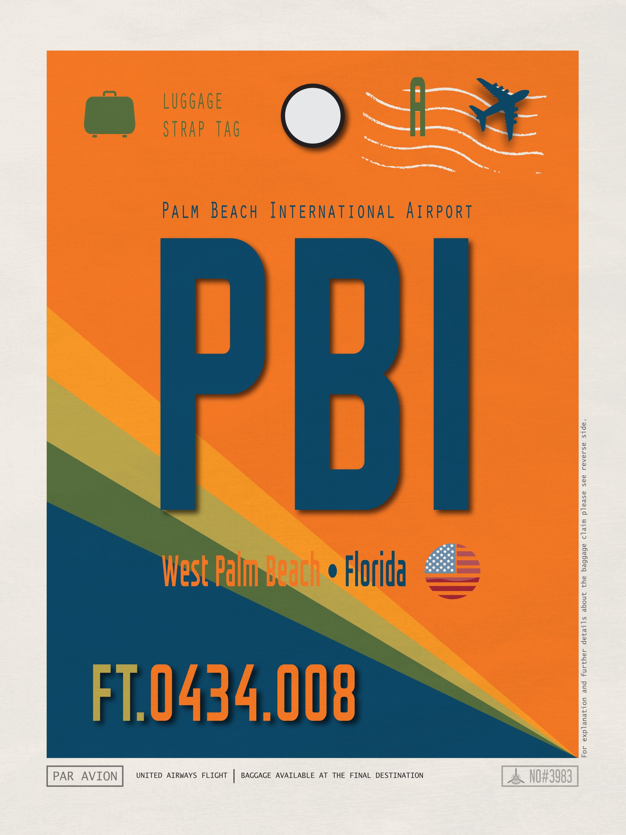 Palm Beach, Florida USA - PBI Airport Code Poster