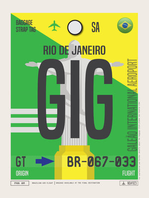 Rio De Janeiro, Brazil - GIG Airport Code Poster