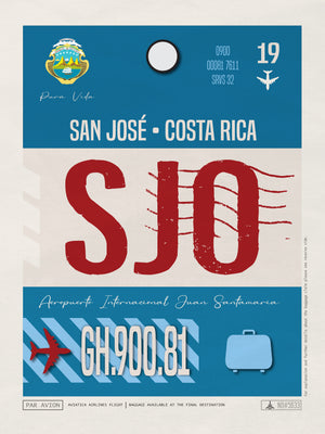 San Jose, Costa Rica - SJO Airport Code Poster