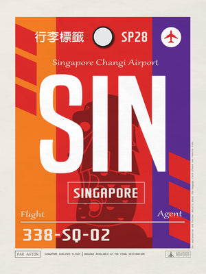 Singapore - SIN Airport Code Poster