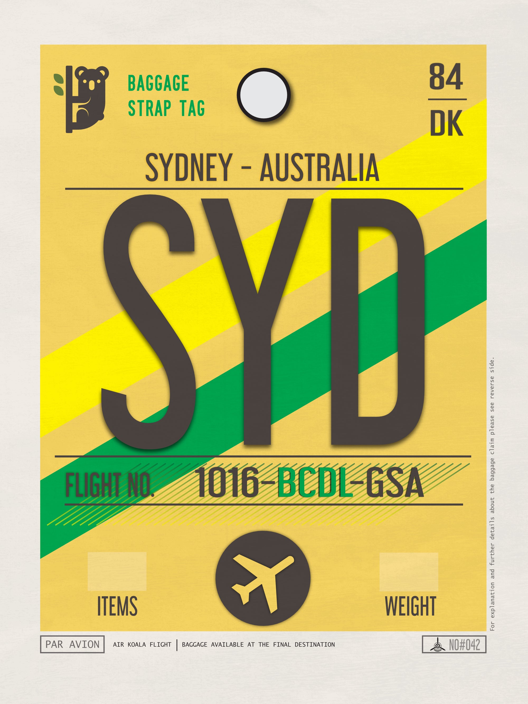 Sydney, Australia - SYD Airport Code Poster