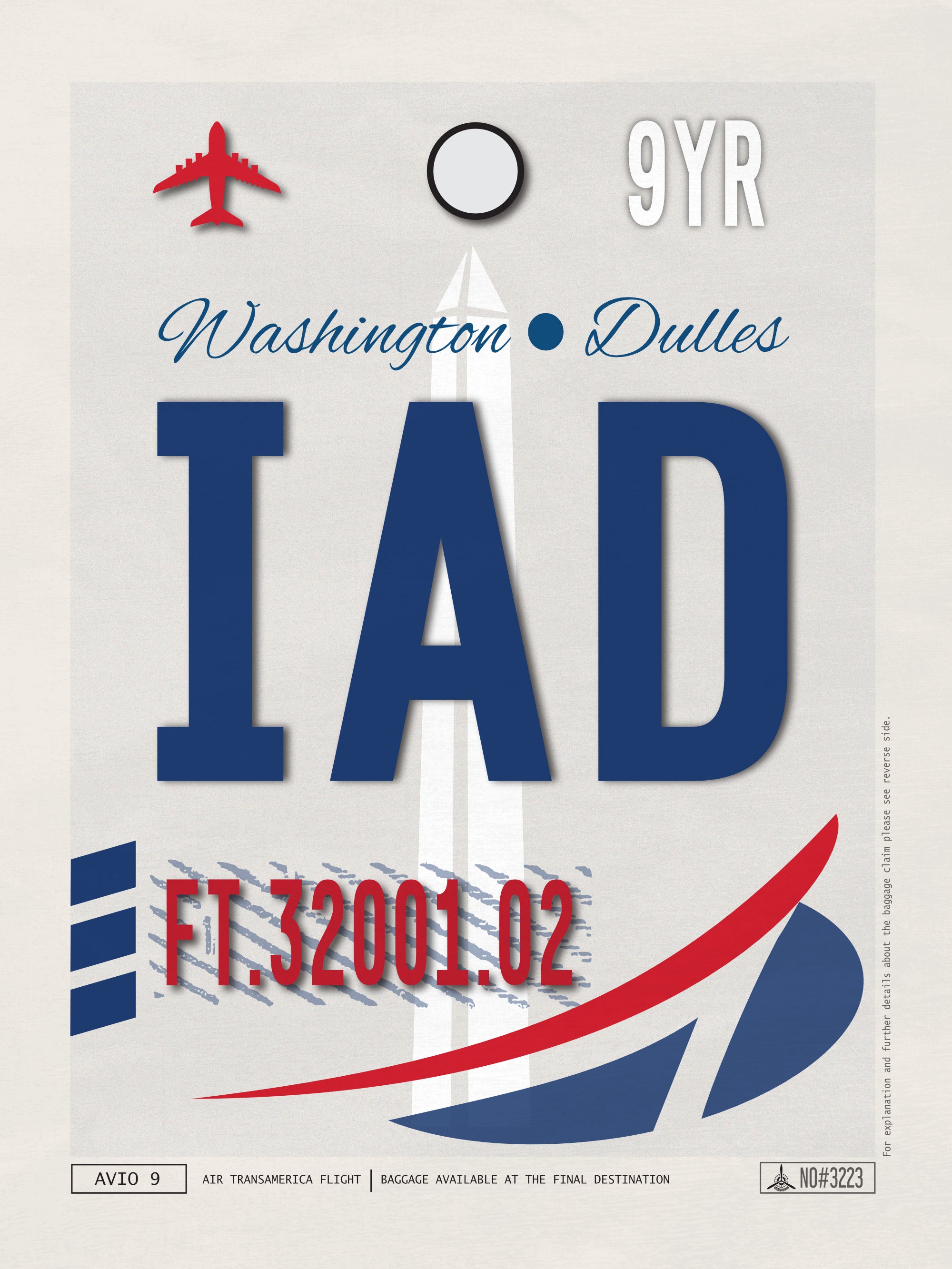 Washington Dulles, Virginia USA - IAD Airport Code Poster