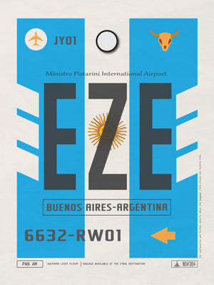 Buenos Aires, Argentina - EZE Airport Code Poster