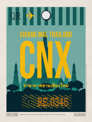 Chang Mai, Thailand - CNX Airport Code Poster