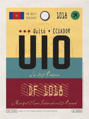 Quito, Ecuador - UIO Airport Code Poster
