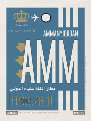 Amman, Jordan - AMM Airport Code Poster