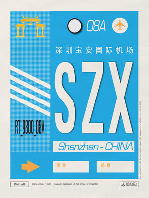 Shenzhen, China - SZX Airport Code Poster