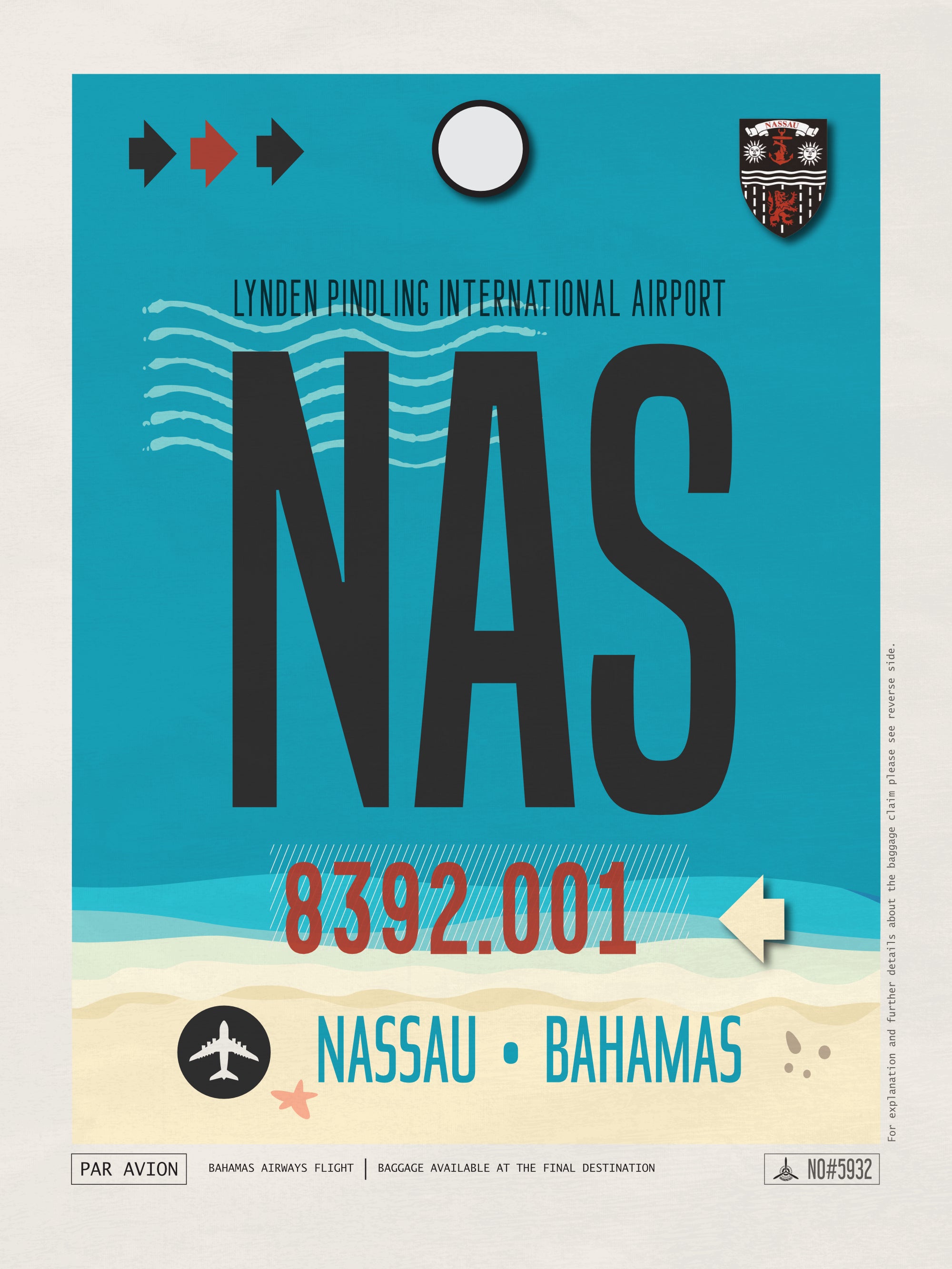 Nassau, Bahamas - NAS Airport Code Poster