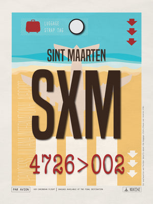 Sint Maarten, Caribbean - SXM Airport Code Poster