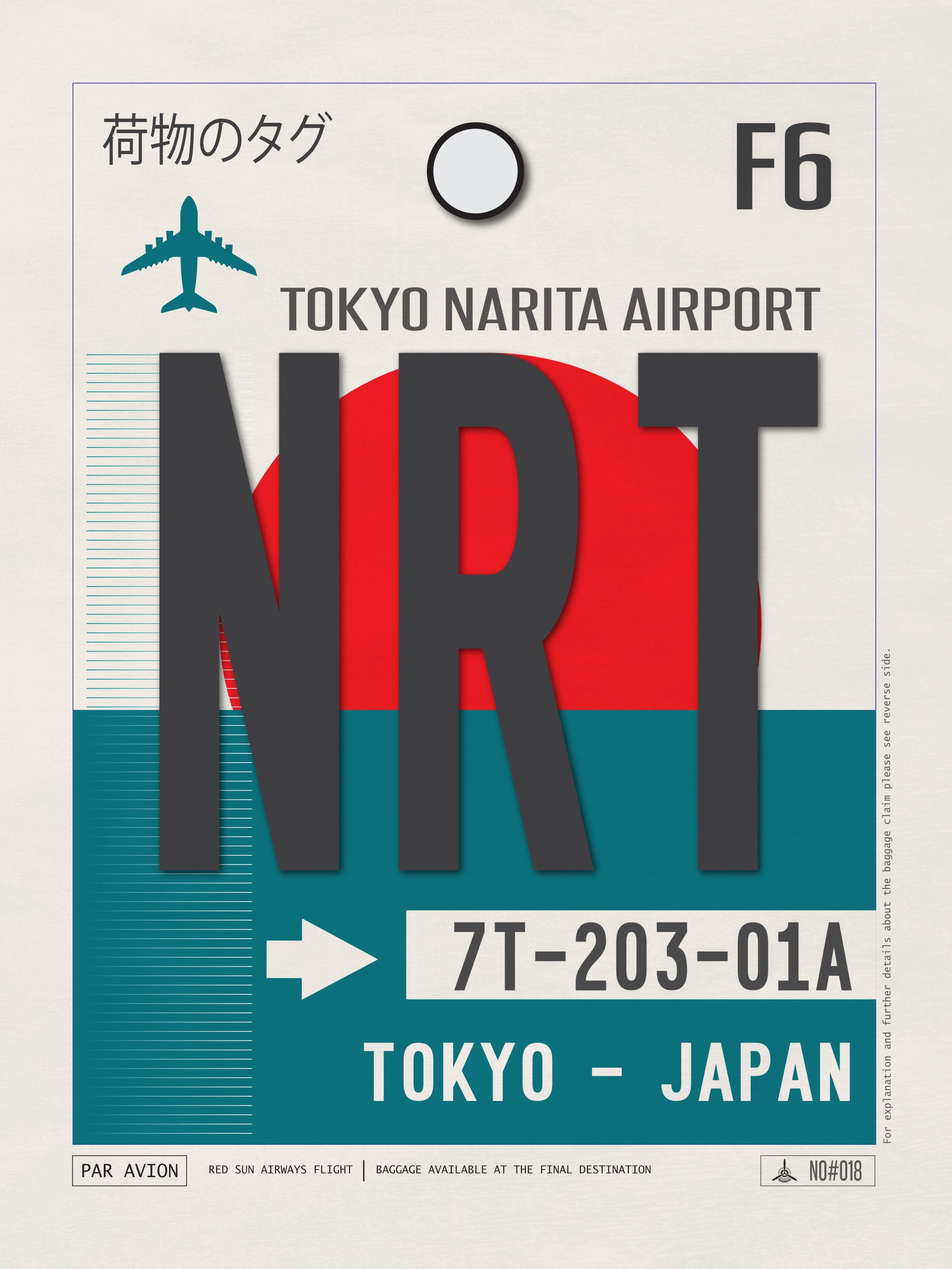 Tokyo Narita, Japan - NRT Airport Code Poster