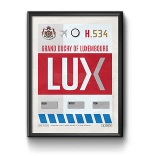 Luxemburg - LUX Airport Code Poster