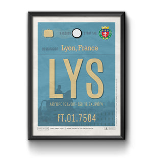 Lyon, France - LYS Airport Code Poster