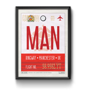 Manchester, United Kingdom - MAN Airport Code Poster