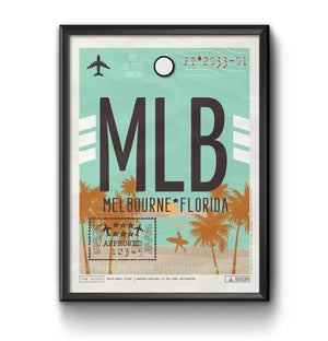 Melbourne Florida MLB airport tag poster luggage tag 