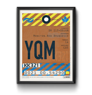 Moncton, Canada - YQM Airport Code Poster